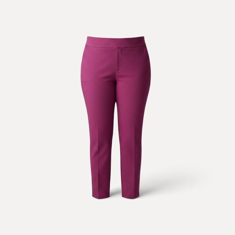 Torrid 16 1X Purple Tapered Capri Career Pants Stretch High Waist Plus Size